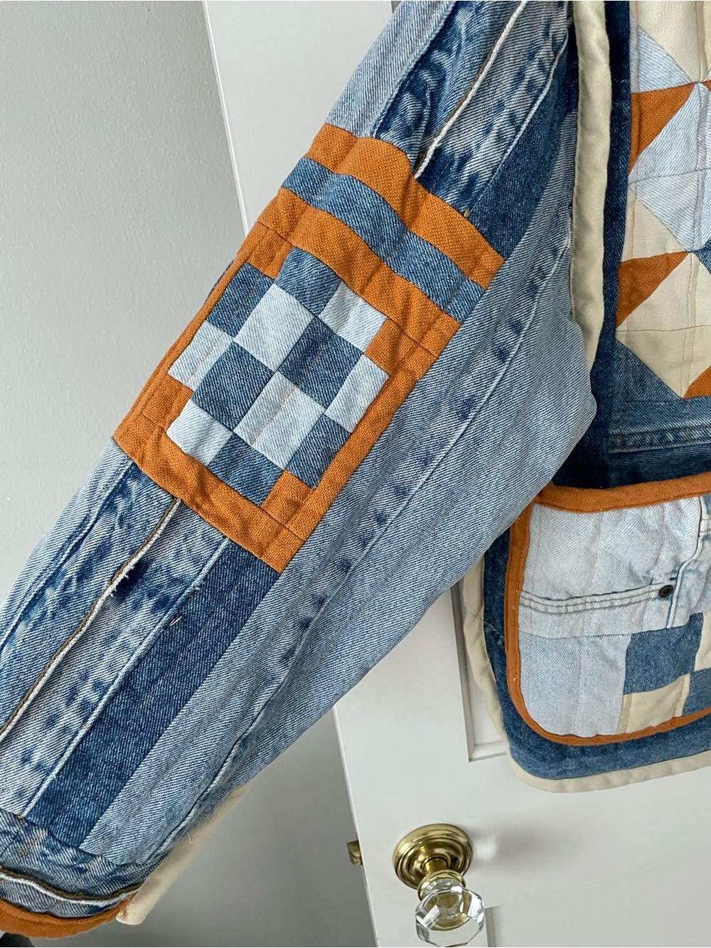 Stunning Handcrafted Upcycled Patchwork Custom Denim Jean Jacket - Picture 3 of 12
